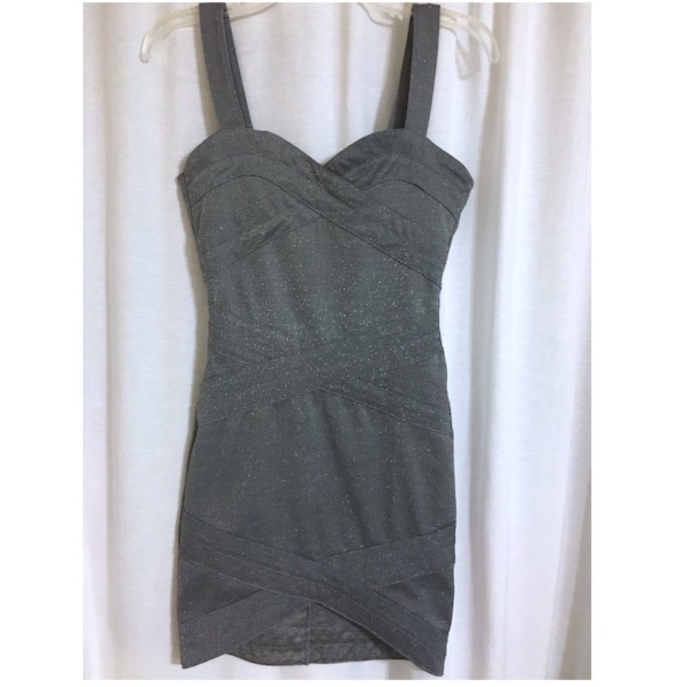 H&M Silver-Gray Glitter Bodycon Dress